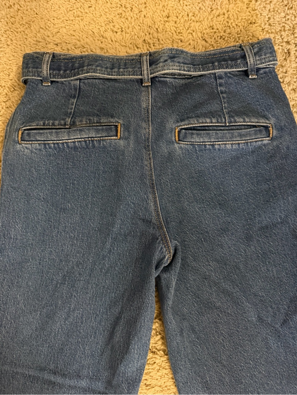LOFT - Belted Slim Wide Leg Jeans in Bright Medium Stone Wash - size 26 - Picture 6 of 8